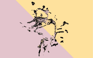 Black white bike yellow pink - clyfford free wallpaper