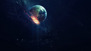 Space planet fireball black background - space free wallpaper