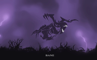 Purple demon flying lightning background - fantasy art free wallpaper for desktop