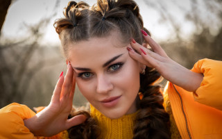 Elina karimova blue eyed braid - her hair free wallpaper for desktop