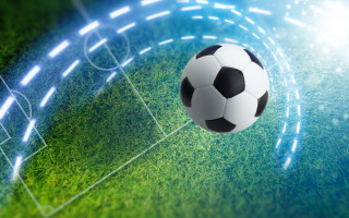 Soccer ball flying goal bright - 3 d model free wallpaper