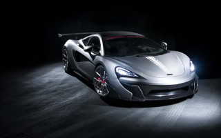 Silver sports car dark room 13 - a hood free wallpaper