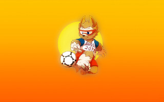 Cartoon soccer ball yellow red - len free wallpaper