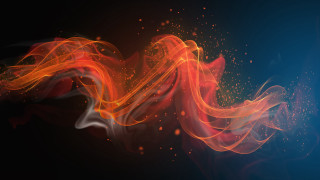 Colorful smoke swirl abstract fire - left free wallpaper