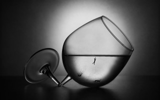 Glass liquid table walllight wallhook - surrealism free wallpaper