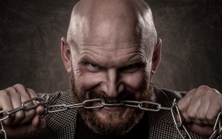 Bald beard man chain collar - bald free wallpaper