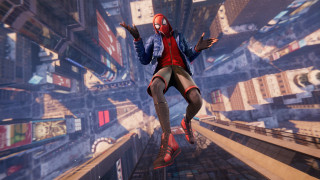 Cityscape superhero flying night urban - suit free wallpaper