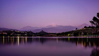 Lake mountains night purple sky - elbridge ayer burbank free wallpaper