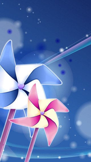Blue white pinwheel pink bow - end free wallpaper