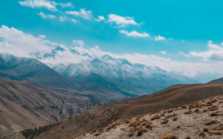 Mountain range snow capped blue 3 - amir zand free wallpaper