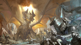 Dragon battle fantasy armor wings - a painting of a dragon free wallpaper