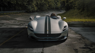 Silver sports car forest hill - a road next free wallpaper