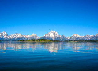 Lake mountains blue sky clouds 18 - the background free wallpaper