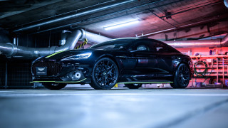 Black sports car red light 13 - anamorphic free wallpaper