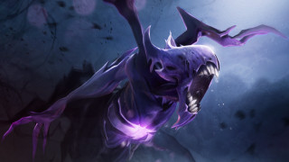 Demonic creature glowing purple claws - its mouth free wallpaper