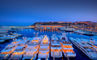 Marina boats city lights neoism - a marina free wallpaper