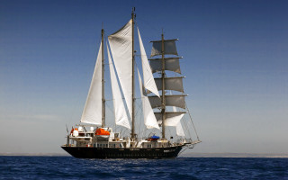 Sailboat ocean sunny day blue 3 - sumatraism free wallpaper