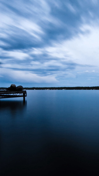 Bench lake cloudy sky water - the foreground free wallpaper