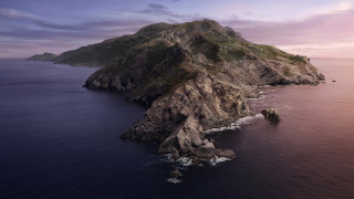 Ocean mountain rock reef sunset - unreal engine free wallpaper
