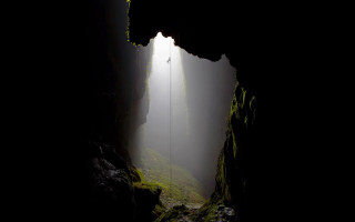Cave walking light foggy sky 2 - a cave free wallpaper