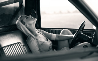 Woman driver seat closed eyes - her free wallpaper