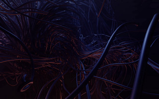 Tangled wires red light dark - beeple free wallpaper