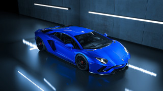 Blue sports car garage light 2 - a blue sports car free wallpaper for desktop