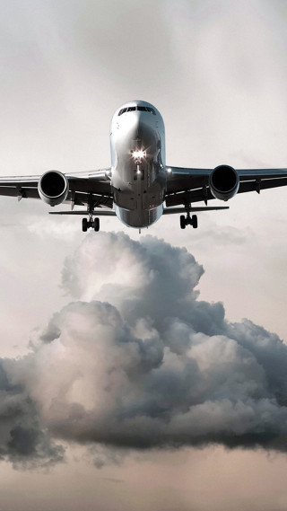 Jetliner cloudy sky runway engine - a detailed matte painting free wallpaper