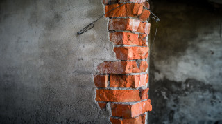 Brick wall clock constructivism wire - hard edge free wallpaper