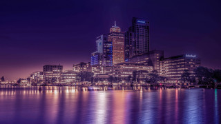 City skyline lake night asia - anthony s waters free wallpaper