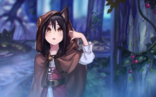 Woman forest brown hoodie anime - her shoulder free wallpaper