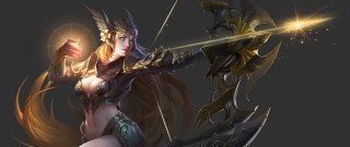 Fan qi glowing sword armor - league of legends concept art free wallpaper