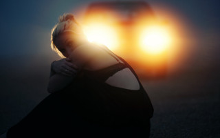 Woman backlit sunset car blonde - sunrise time free wallpaper