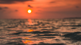 Sunset ocean wave orange sky 3 - sunset free wallpaper