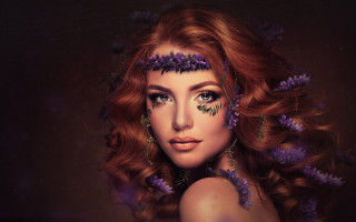 Woman flower wreath fantasy digital - digital painting free wallpaper