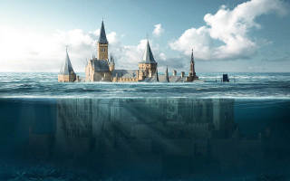 Castle ocean mattepainting architecture beach - chris labrooy free wallpaper