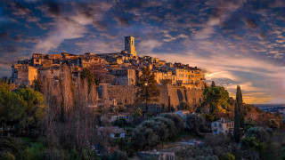 Castle city sunset architecture bridge - romanesque free wallpaper