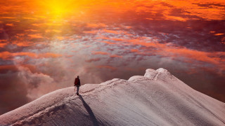Snowy mountain sunset portrait cinematic - amir zand free wallpaper