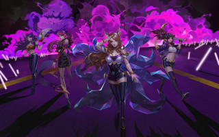 Ahri akali purple fire fox - costume free wallpaper