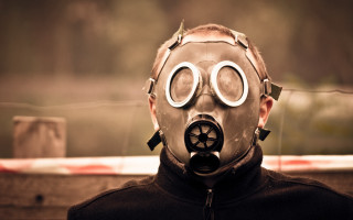 Gas mask goggles fence neoplasticism - in the background free wallpaper