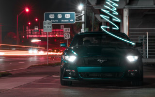 Car neon birthday night cinematic - the side of the road free wallpaper