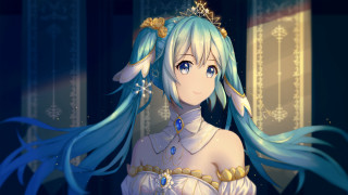 Blue hair tiara dress luminous - luminous free wallpaper