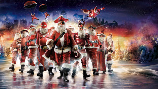 Santa claus group city skyline 3 - david lachapelle free wallpaper