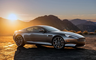 Silver car mountains sunset digital - the car free wallpaper