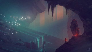 Man cave headlight bird flying - anton fadeev free wallpaper