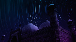 Clock tower star trail matte - mystical free wallpaper for desktop