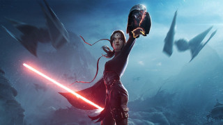 Woman lightsaber bird night mountains - aleksi briclot free wallpaper