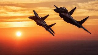 Jets sunset clouds horizon mountain - anton graff free wallpaper