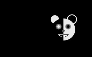Panda face circles black outline - a face free wallpaper