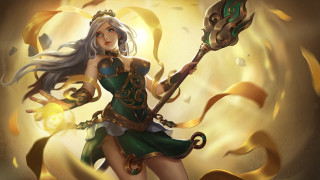 Woman green dress wand ball - a green dress holding free wallpaper
